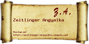 Zeitlinger Angyalka névjegykártya